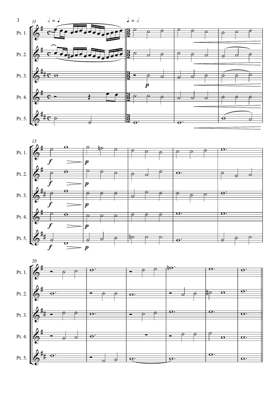 Monteverdi - The Sixth Book of Madrigals - 05. Zefiro torna e bel tempo rimena Brass Ensemble scores gallery preview page 4
