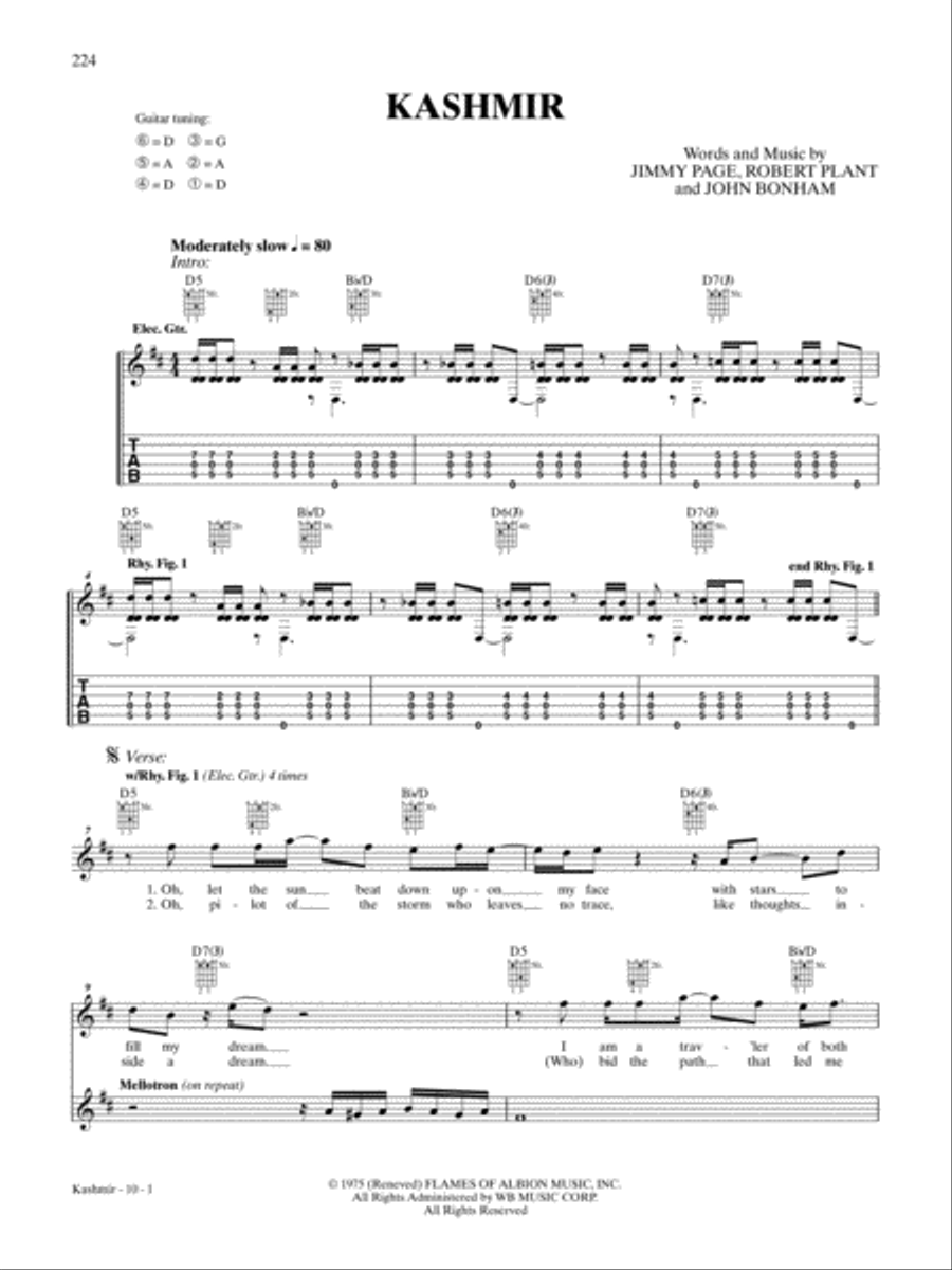 Kashmir Kashmir Guitar Tablature scores gallery preview page 1