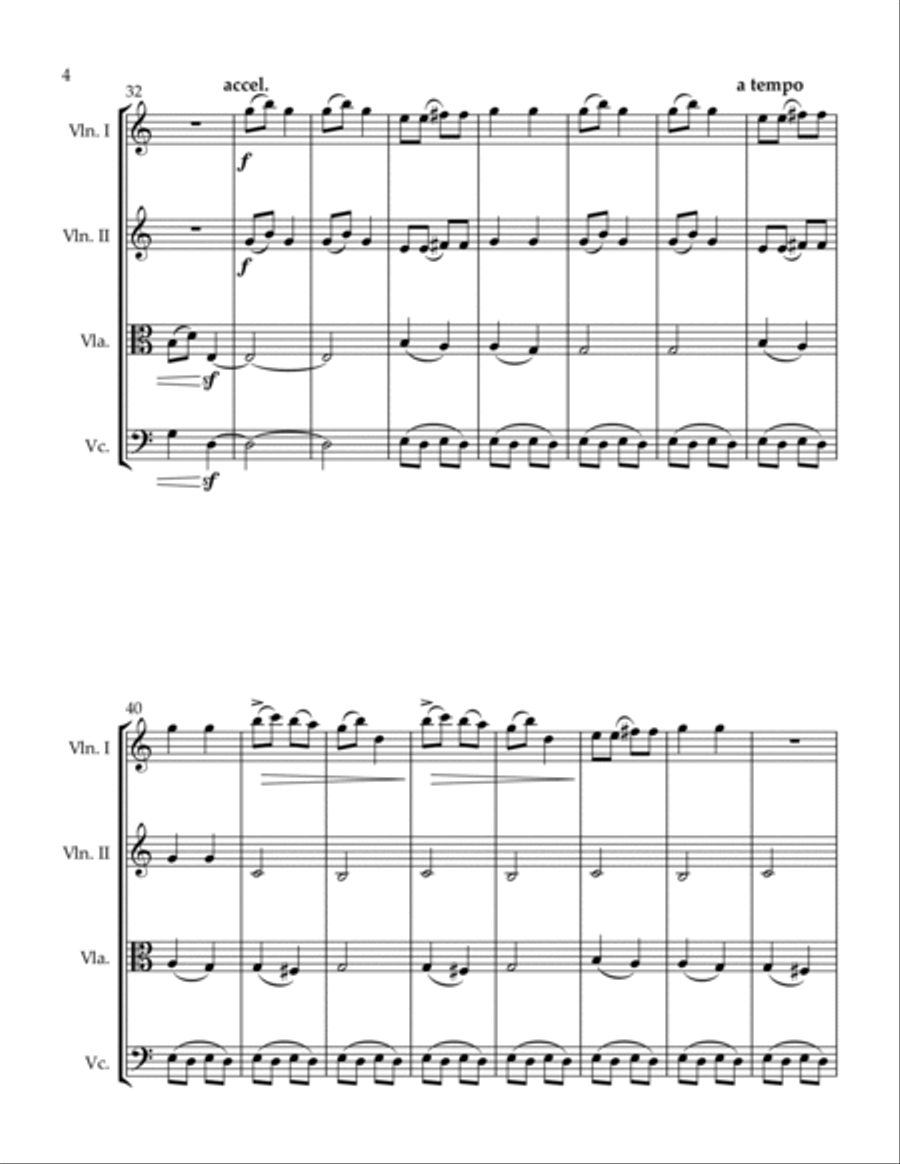 3 Quartets Young Love The Hidden House At Parting String Quartet scores gallery preview page 4