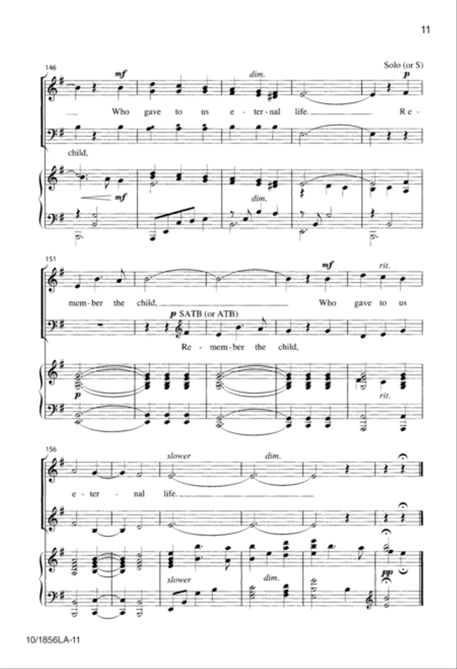 Remember the Child 4-Part scores gallery preview page 11