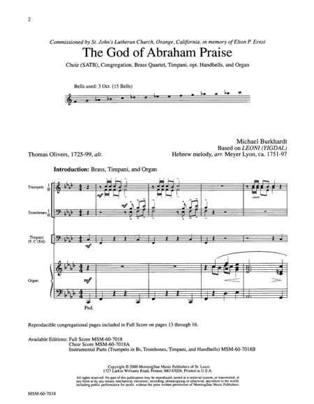 The God of Abraham Praise (Downloadable Full Score)