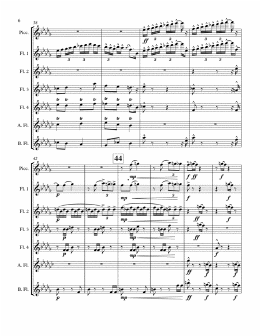 Automne for Flute Choir (Score) Flute Choir scores gallery preview page 6