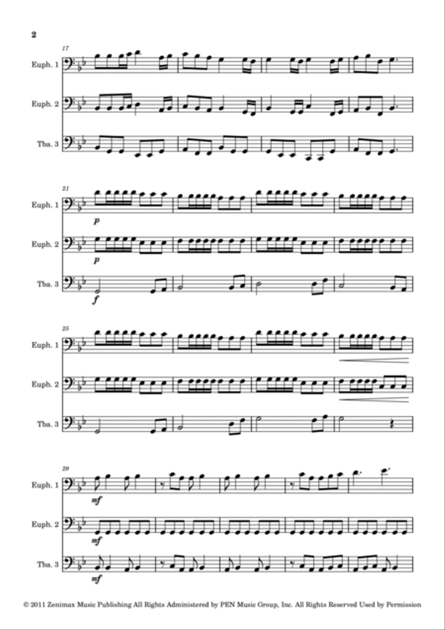 Dragonborn (Skyrim Theme) Euphonium scores gallery preview page 2