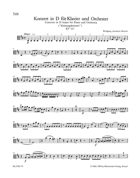 Concerto for Piano and Orchestra, No. 26 D major, KV 537 'Coronation Concerto'