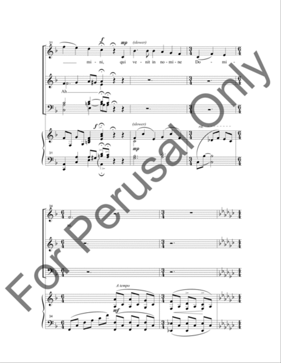 Benedictus, Hosanna 4-Part scores gallery preview page 6