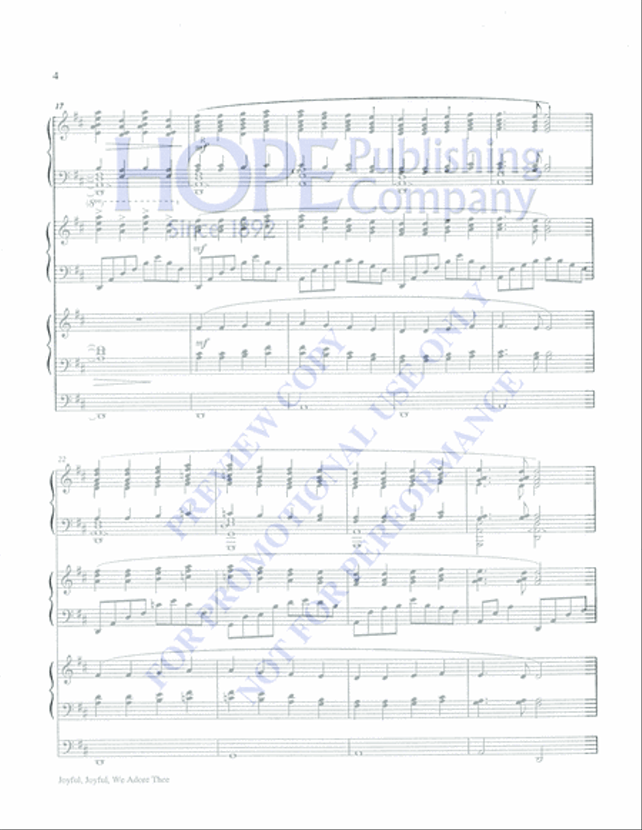 Joyful, Joyful, We Adore Thee 4-Part scores gallery preview page 4