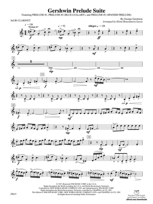 Gershwin Prelude Suite: 3rd B-flat Clarinet