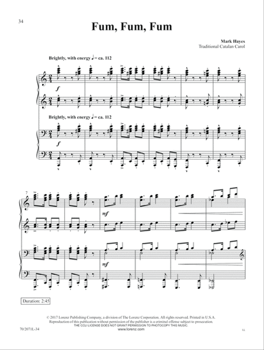 Go, Tell It on the Mountain Piano Duet scores gallery preview page 16