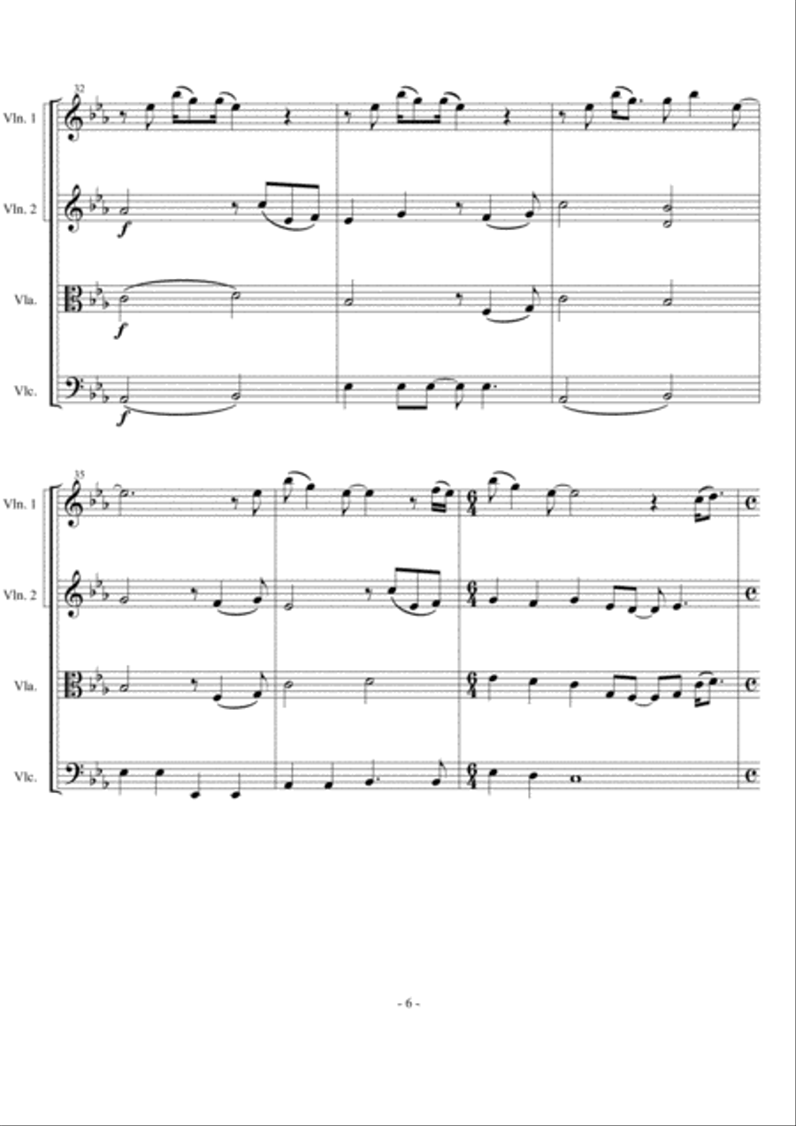 You're Beautiful String Quartet scores gallery preview page 6