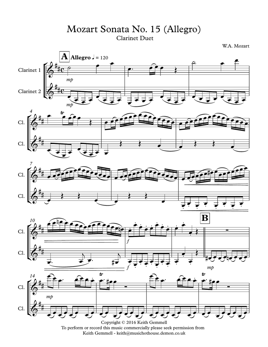 Mozart store clarinet duets