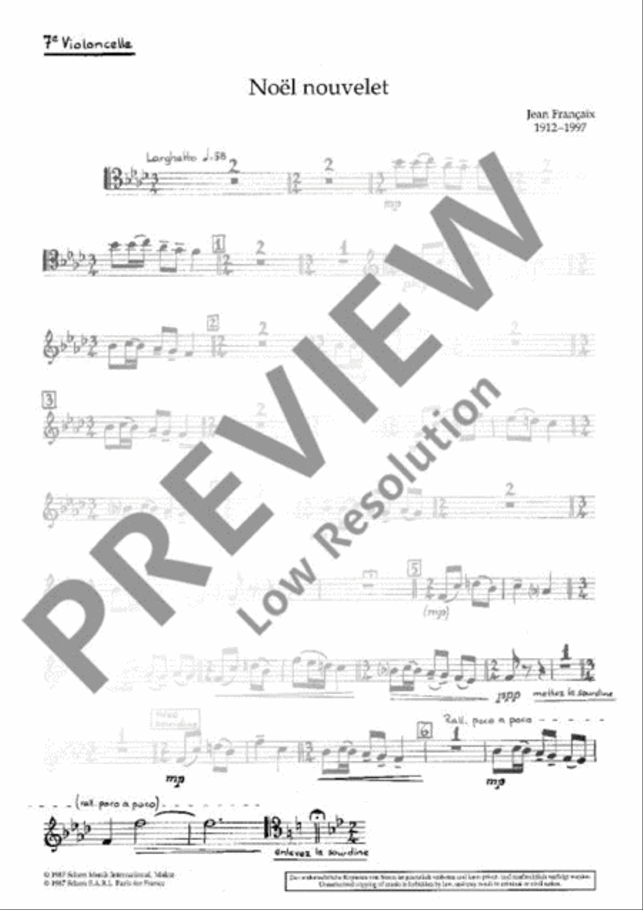 «Noël nouvelet» et «Il est né, le Divin Enfant» Cello scores gallery preview page 20