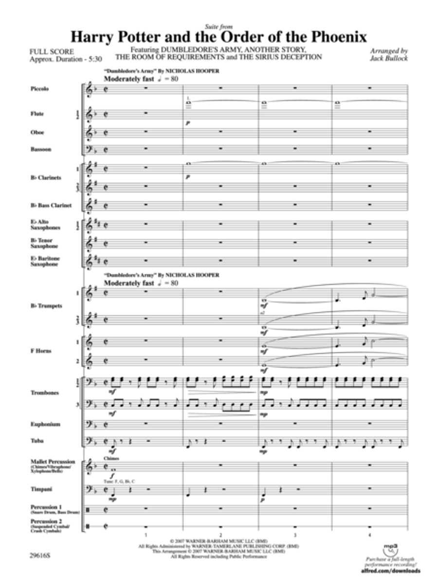 Harry Potter and the Order of the Phoenix, Suite from Concert Band scores gallery preview page 2