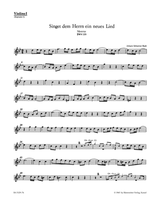 Book cover for Singet dem Herrn ein neues Lied, BWV 225