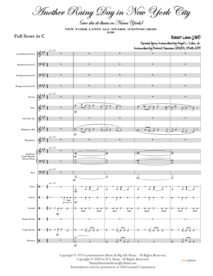 Another Rainy Day In New York City Large Ensemble scores gallery preview page 1