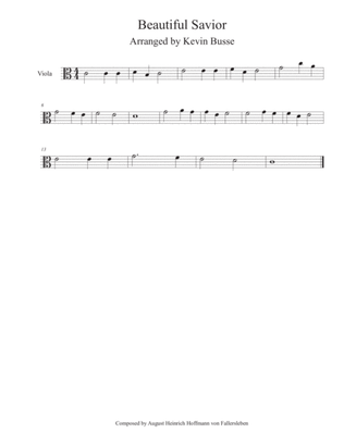Beautiful Savior (Easy key of C) - Viola