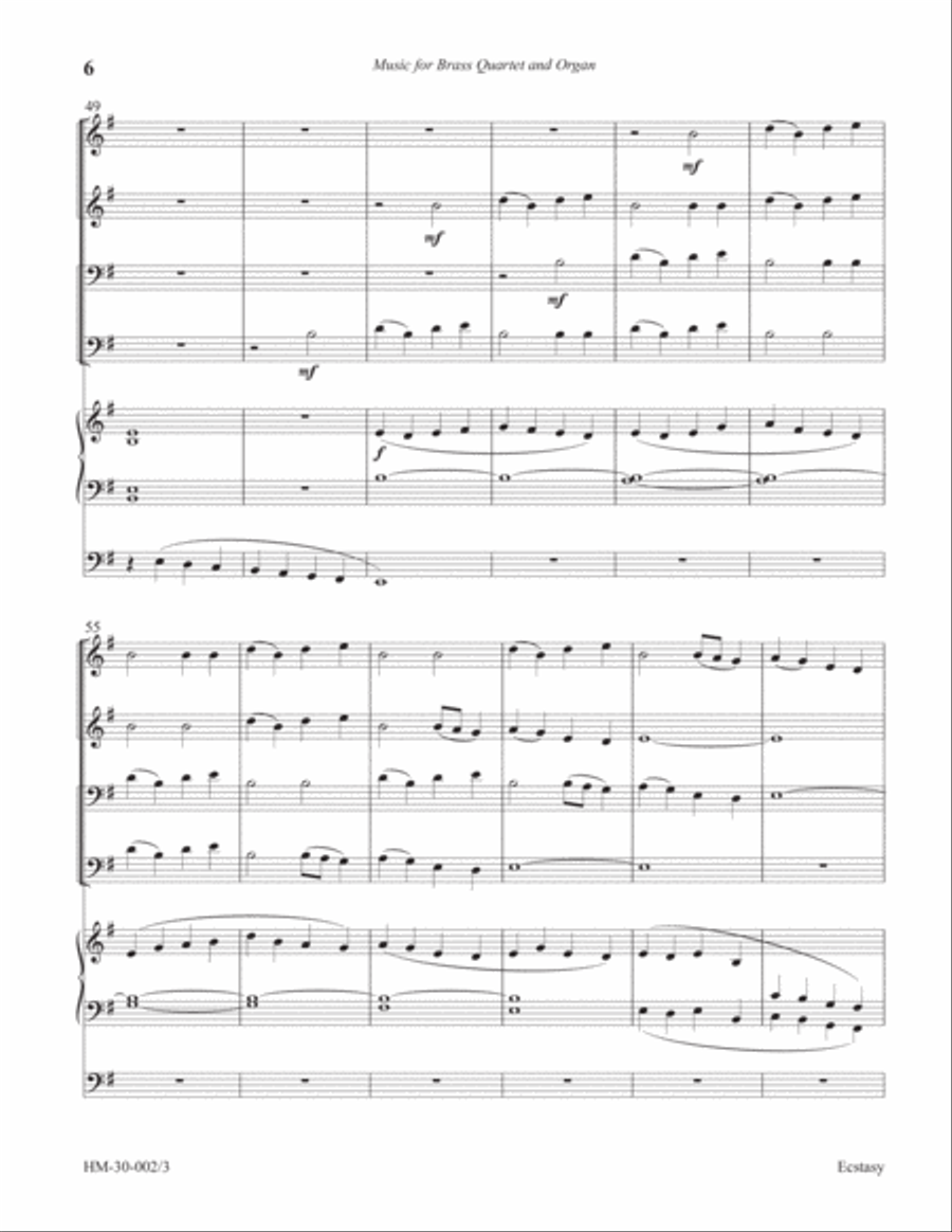 Ecstasy for Organ and Brass Quartet Small Ensemble scores gallery preview page 6