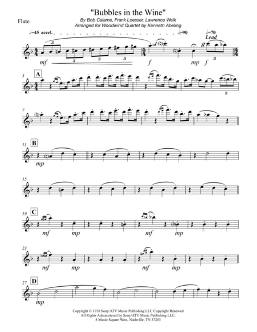 Bubbles In The Wine Woodwind Quartet scores gallery preview page 6