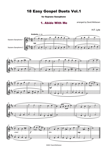 18 Easy Gospel Duets Vol.1 for Soprano Saxophone