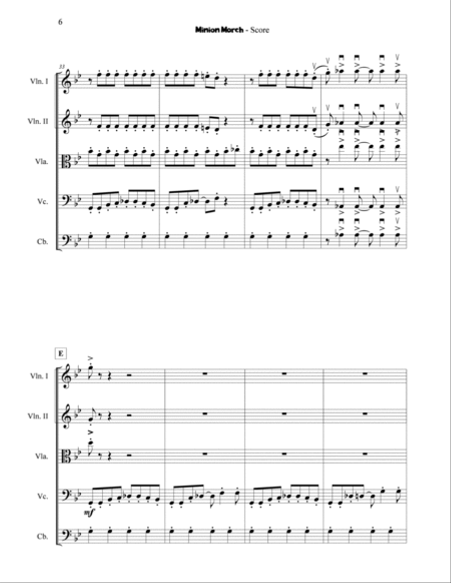 Minion March String Orchestra scores gallery preview page 6
