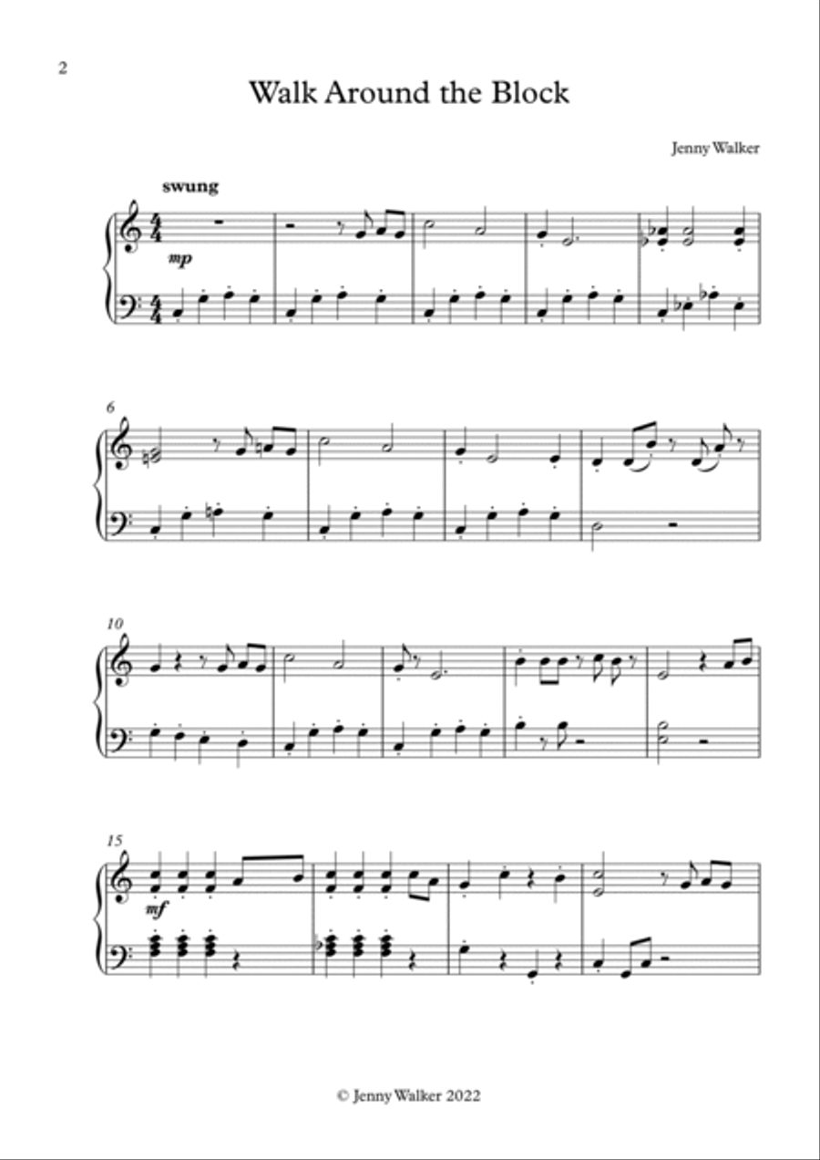 Walk Around the Block - piano (Beginners) Easy Piano scores gallery preview page 2