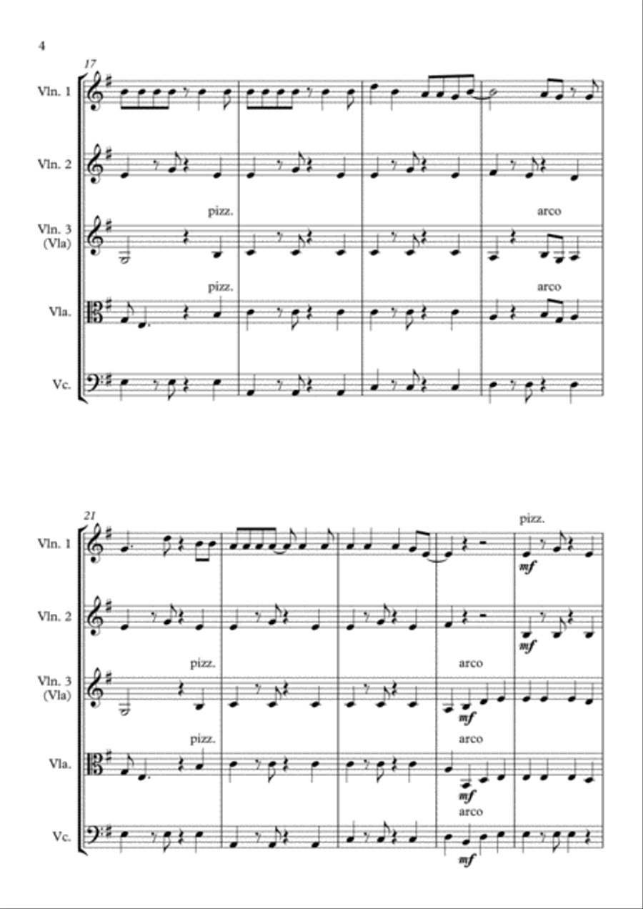 Shape Of You String Quartet scores gallery preview page 4
