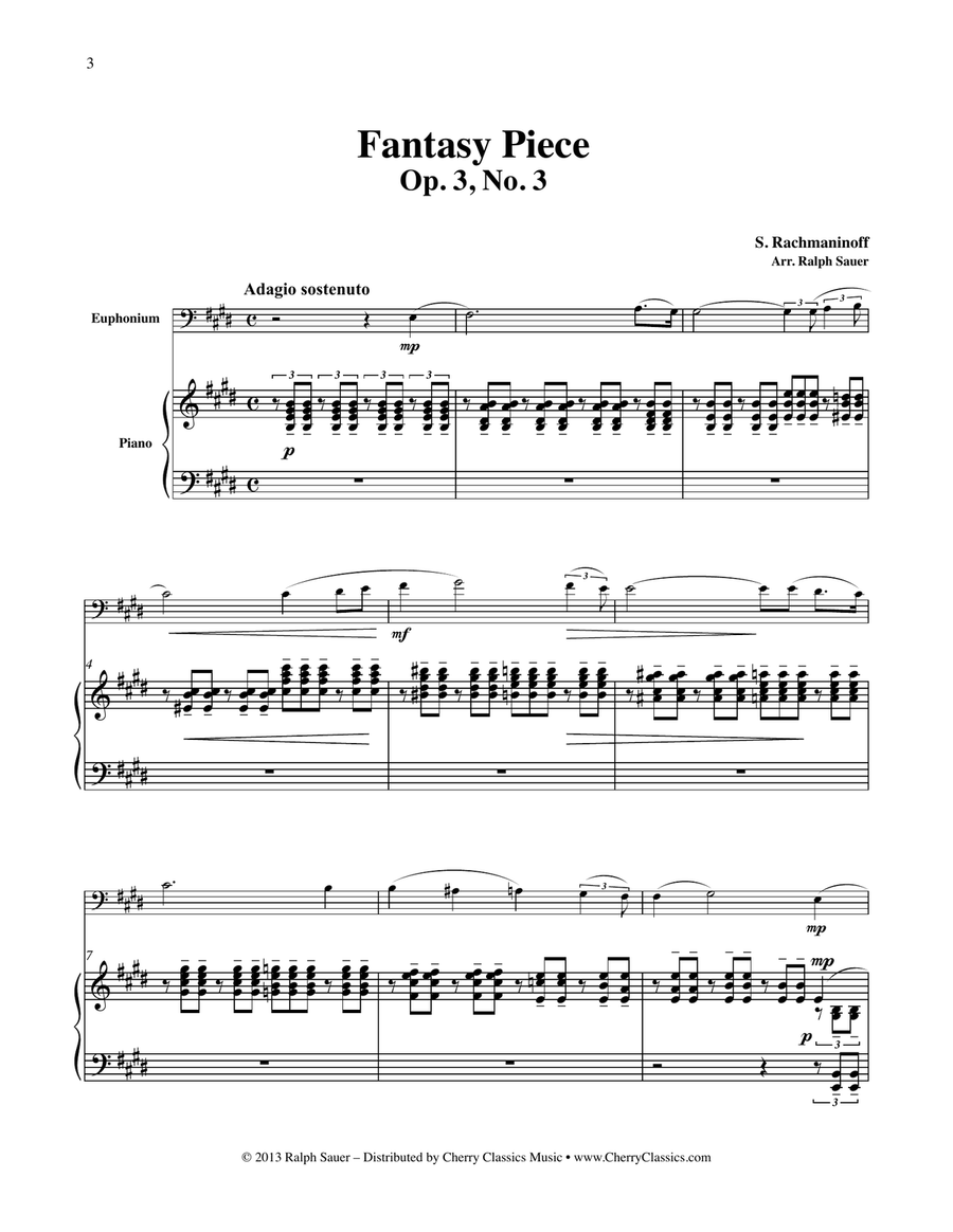 Fantasy Piece Op. 3 No. 3 for Euphonium & Piano Euphonium scores gallery preview page 3