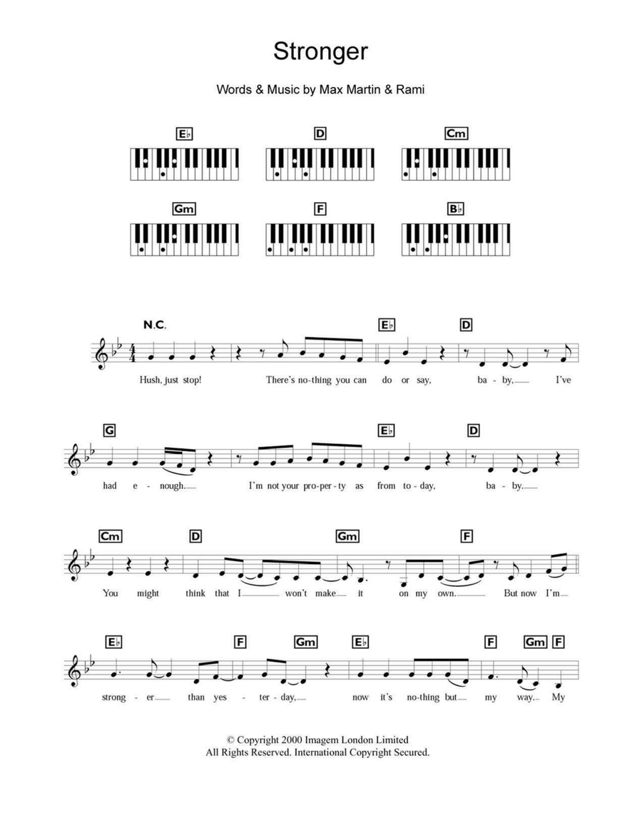 Stronger Piano scores gallery preview page 1