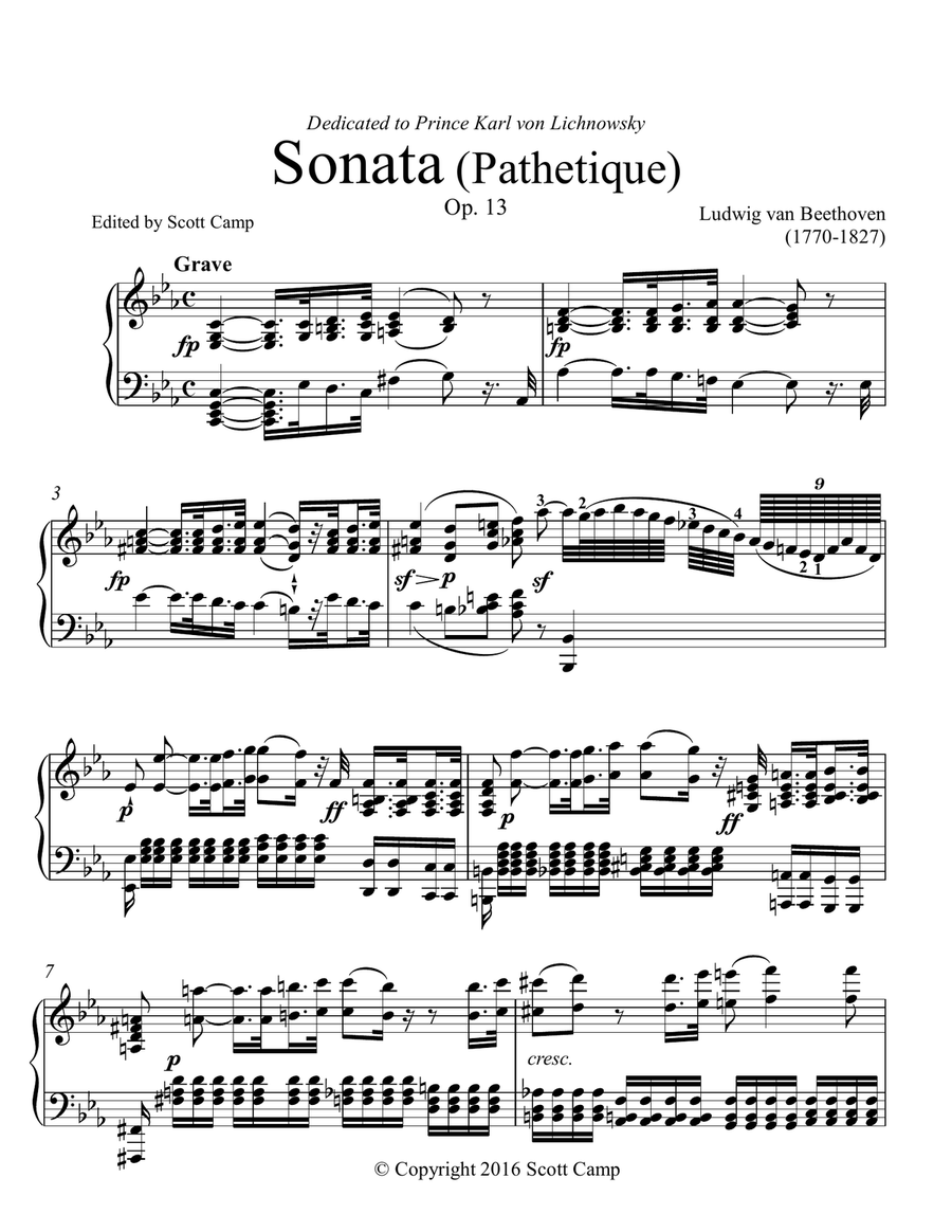 Sonata Pathetique I Grave/Allegro, Op. 13 Piano Method scores gallery preview page 1