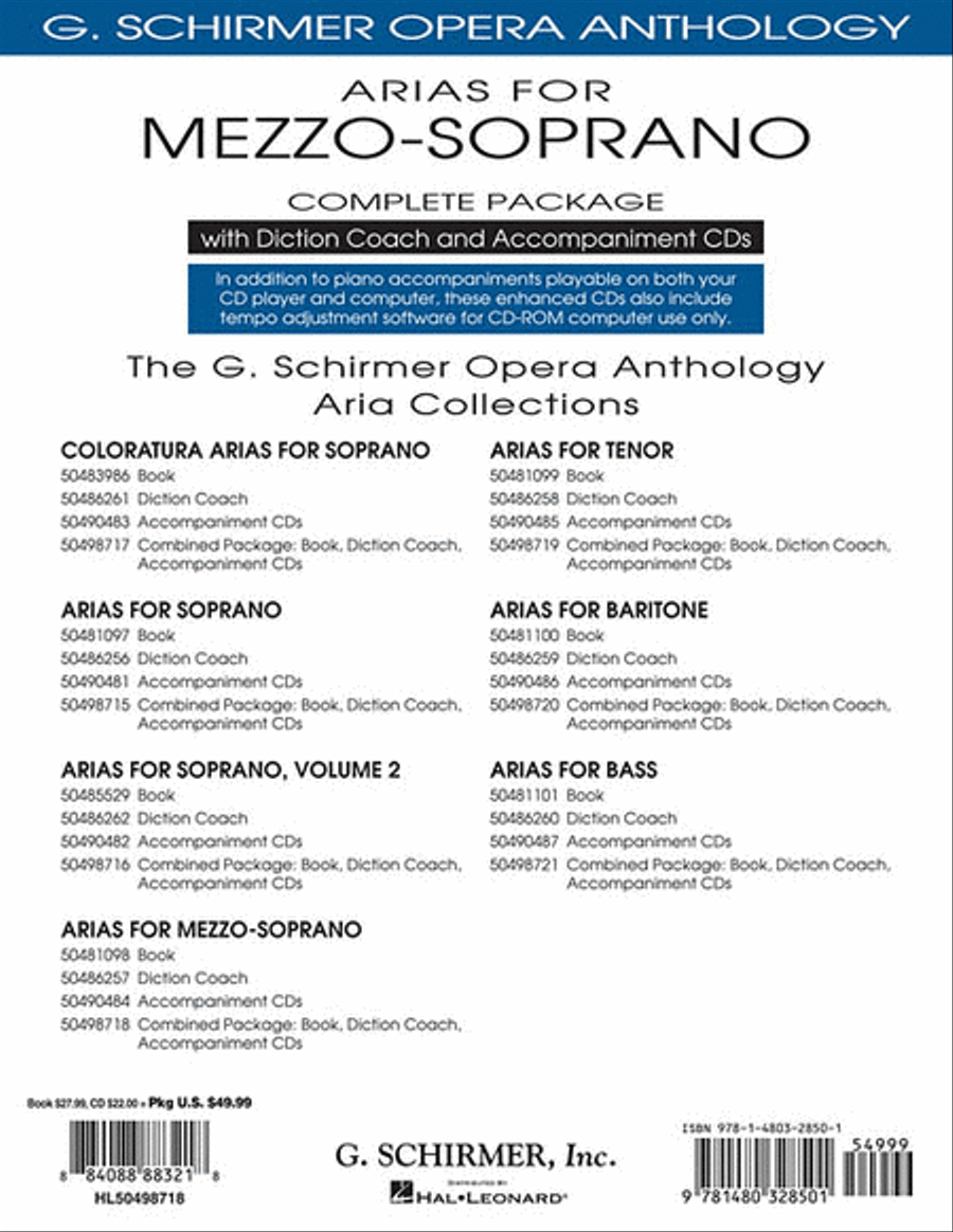 Arias for Mezzo-Soprano – Complete Package image number null