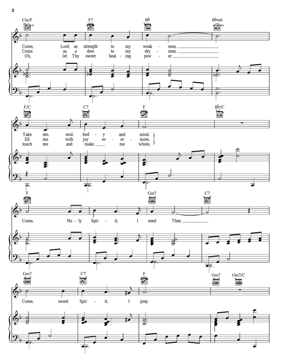 Come, Holy Spirit Come, Holy Spirit Guitar scores gallery preview page 2
