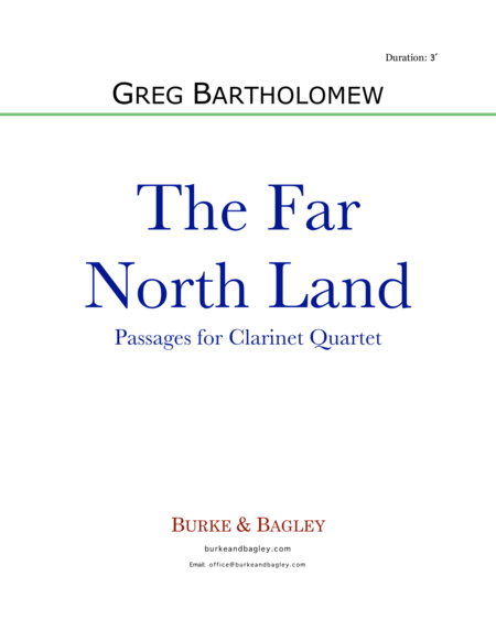 The Far North Land: Passages for Clarinet Quartet image number null