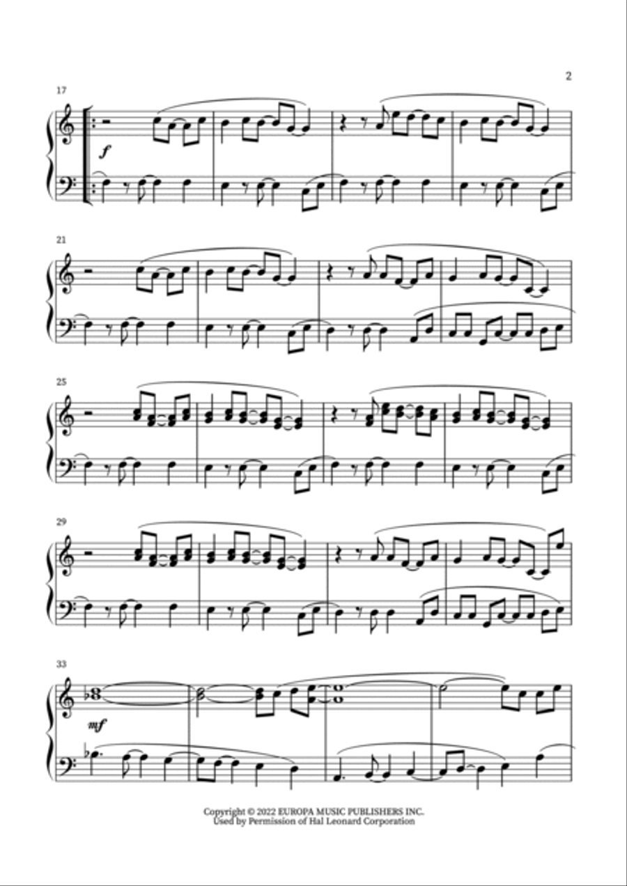 Up On The Green Hill From Sonic The Hedgehog Green Hill Zone Piano Solo scores gallery preview page 3