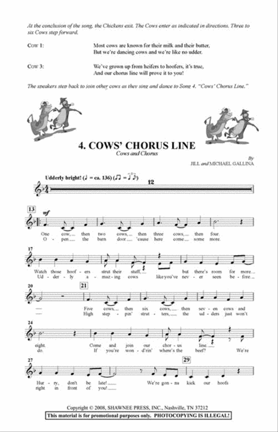 A Barnyard Moosical Unison Choir scores gallery preview page 5