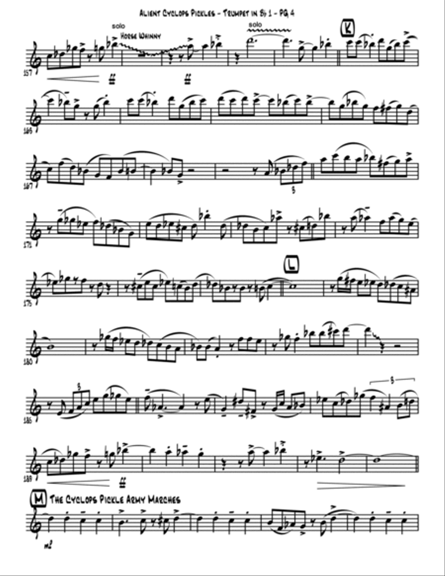 Alien Cyclops Pickles Jazzy Trumpet Quartet Brass Ensemble scores gallery preview page 6