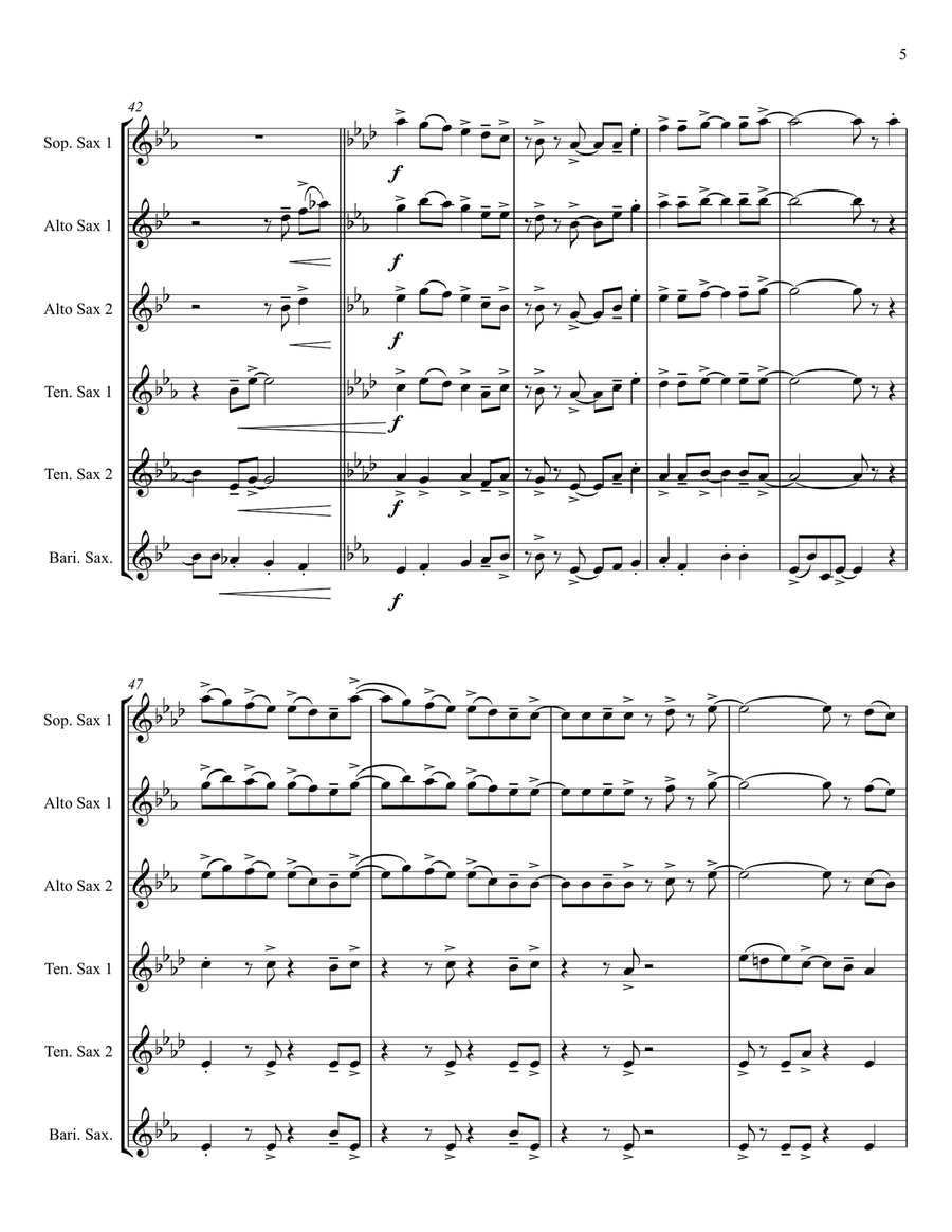 Swingin' Joy To The World - for Saxophone Ensemble Saxophone Ensemble scores gallery preview page 6