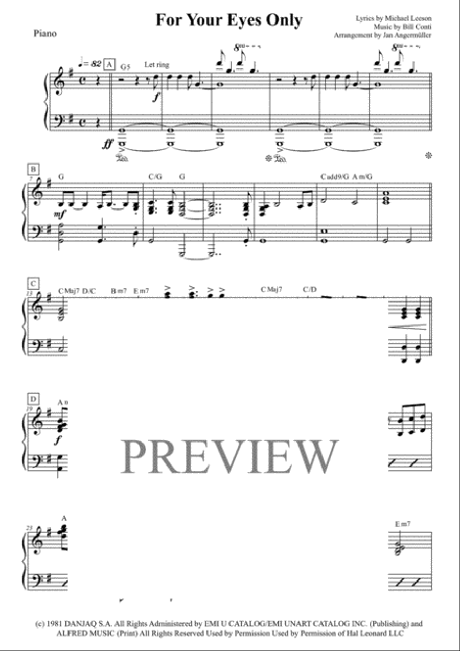 For Your Eyes Only Voice scores gallery preview page 1