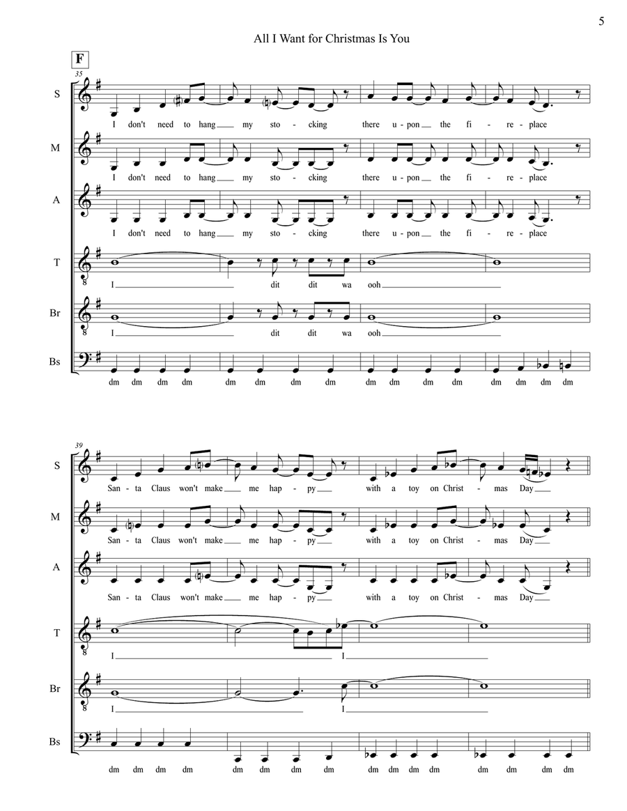 All I Want For Christmas Is You Divisi scores gallery preview page 5