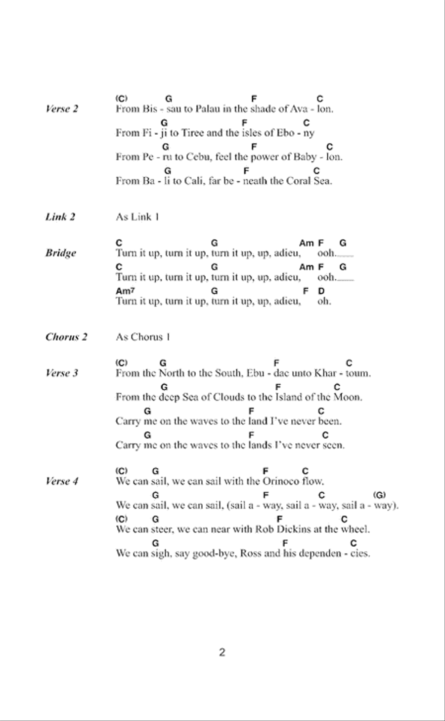 Orinoco Flow Acoustic Guitar scores gallery preview page 2