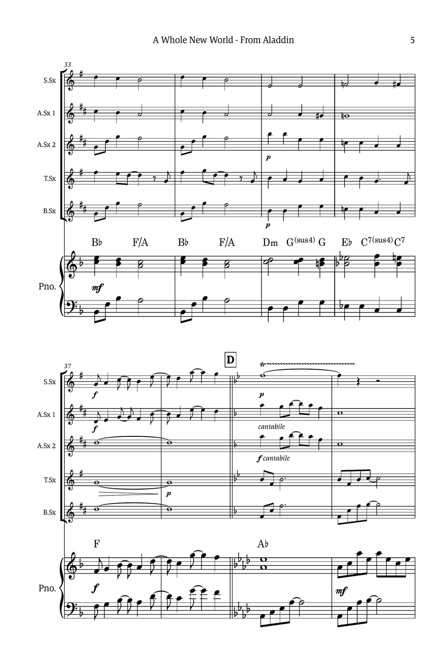 A Whole New World Small Ensemble scores gallery preview page 5