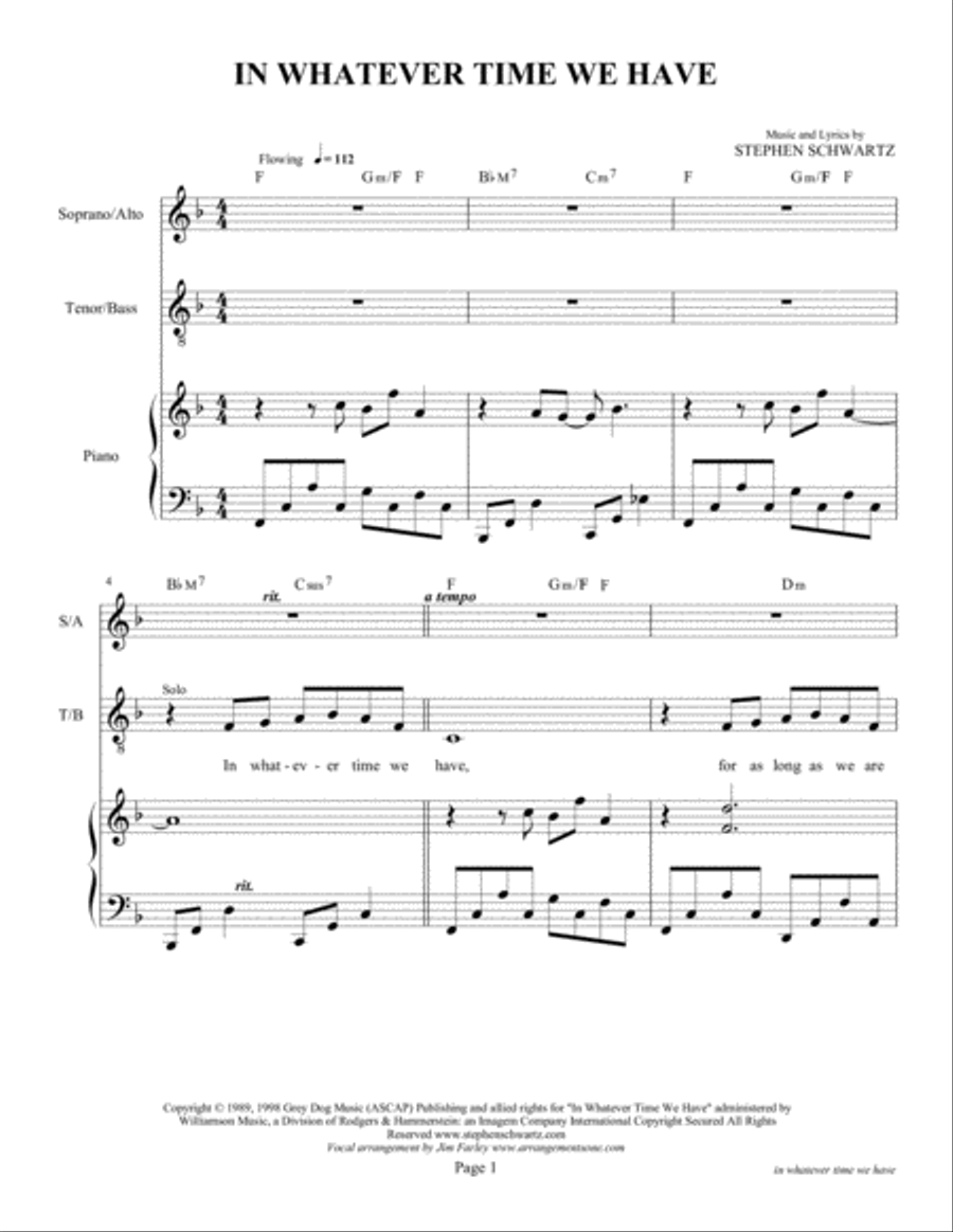 In Whatever Time We Have 4-Part scores gallery preview page 1