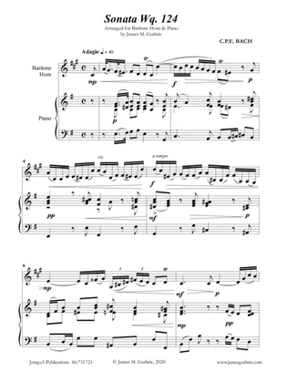 CPE BACH: Sonata in E Minor WQ124 for Baritone Horn & Piano