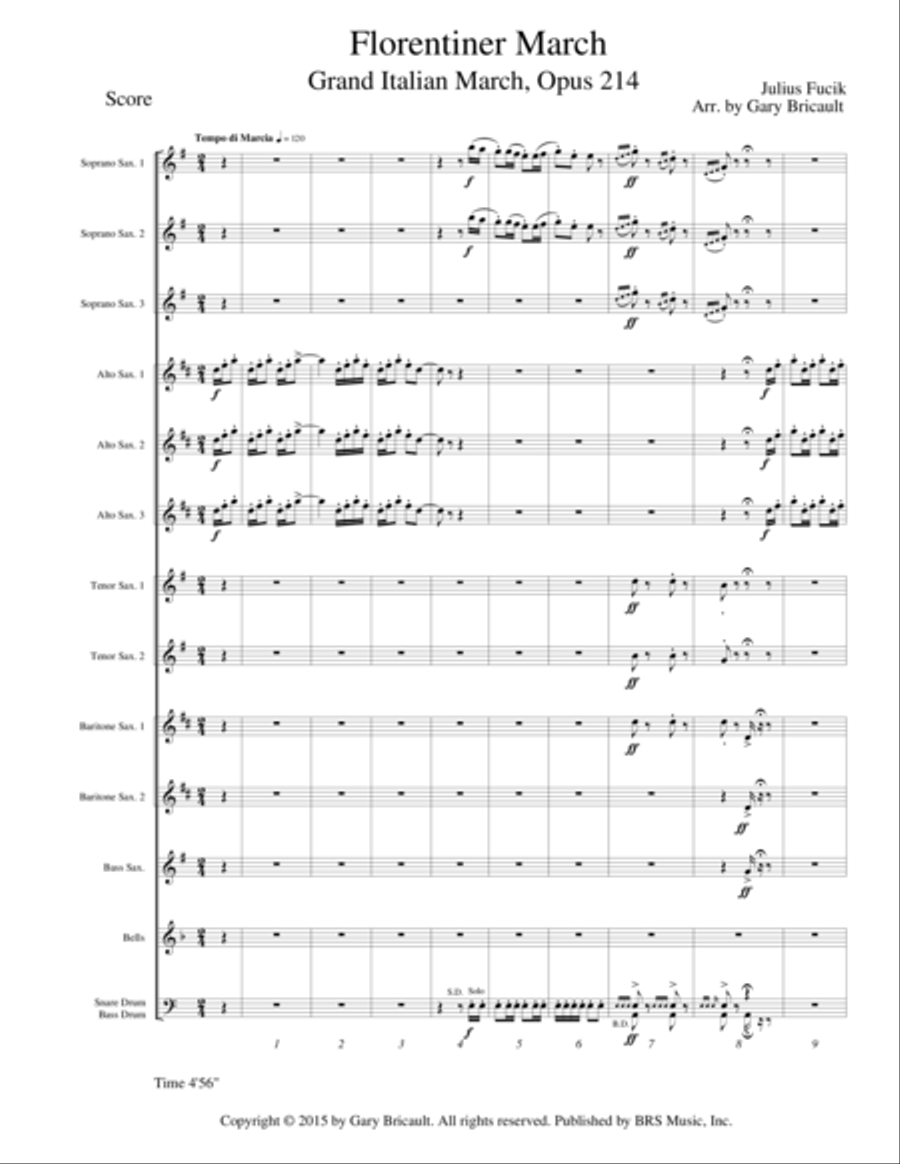 Florentiner March Saxophone scores gallery preview page 2