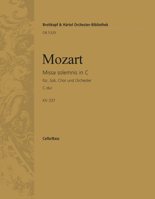 Book cover for Missa solemnis in C K. 337