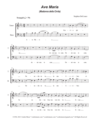 Ave Maria (Madonna della Civita) (2-part choir - (TB)
