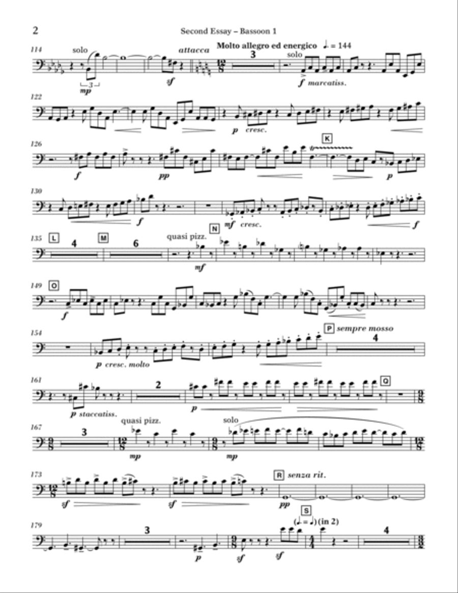 Second Essay - Bassoon 1 Concert Band scores gallery preview page 2