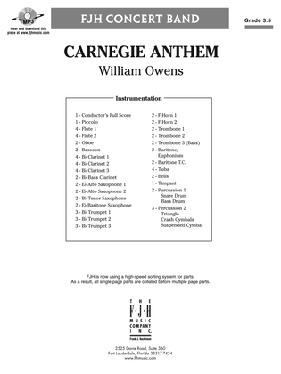 Carnegie Anthem: Score