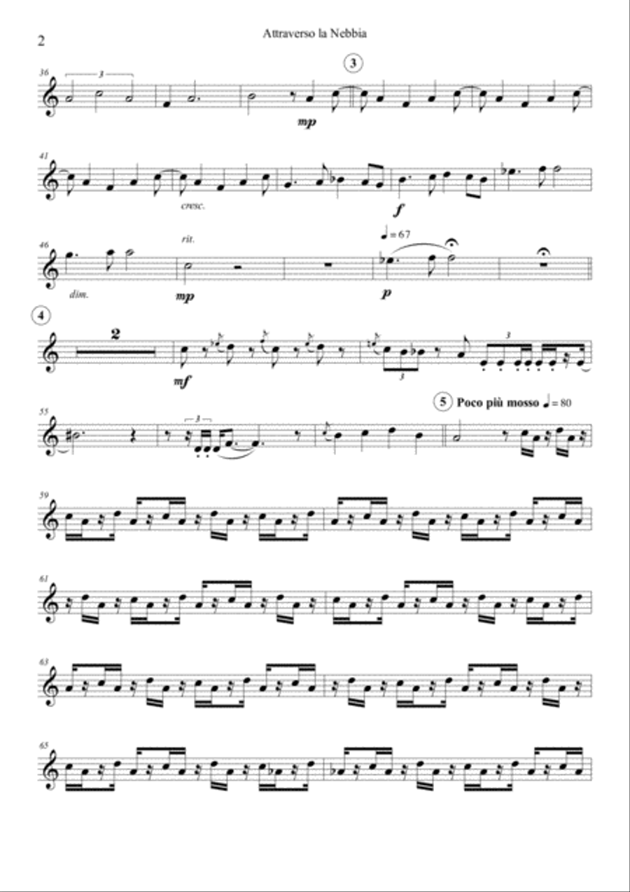 Attraverso La Nebbia (PARTS) Small Ensemble scores gallery preview page 5