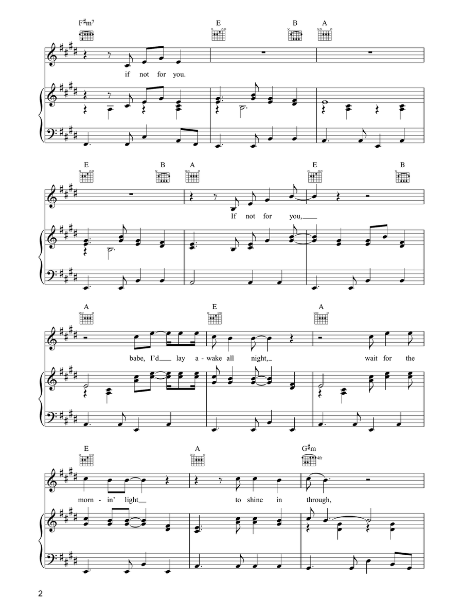 If Not For You Piano, Vocal, Guitar scores gallery preview page 2