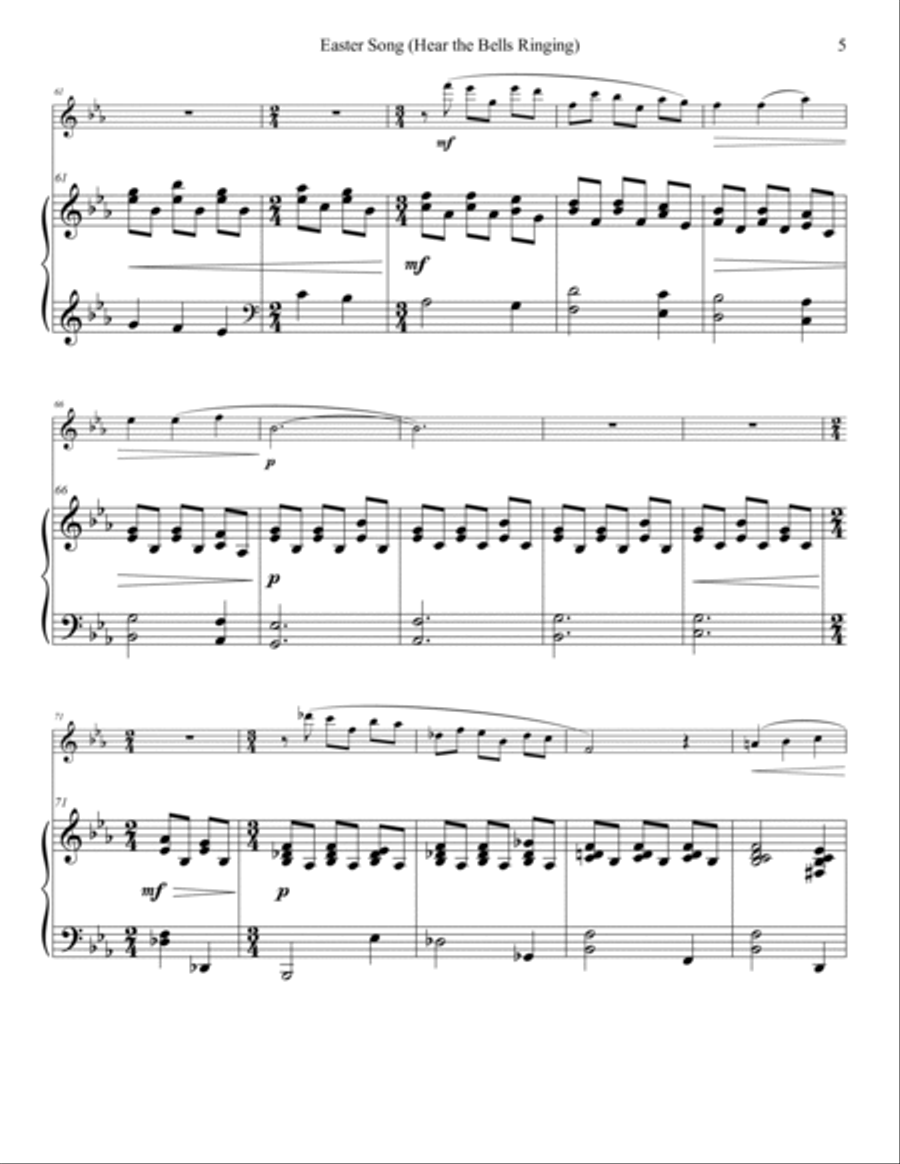 Easter Song Hear The Bells Ringing Flute Solo scores gallery preview page 6