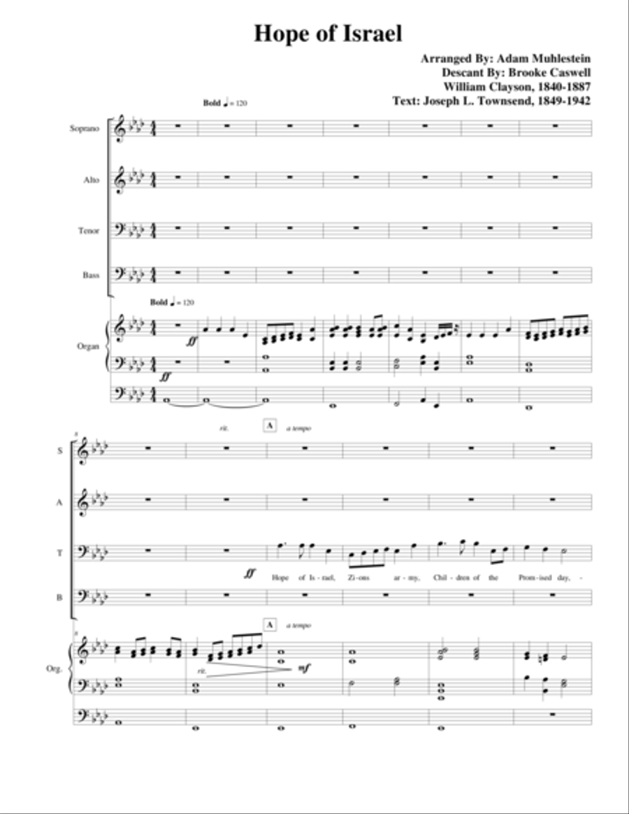 Hope of Israel Organ Solo scores gallery preview page 1